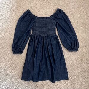 J. Crew Dark Blue Off-Shoulder Dress